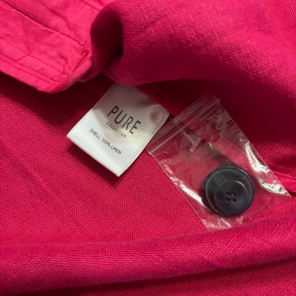 NWT Pure Collection Talbots Blazer Pink  SZ 18 100% Linen 2 Button - Picture 13 of 14